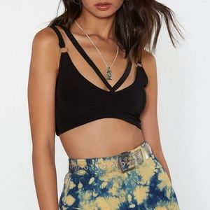 Nasty Gal festival cropped top/bralette black